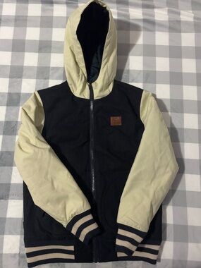 Vans Black Jacket with Cream Hood and Sleeves